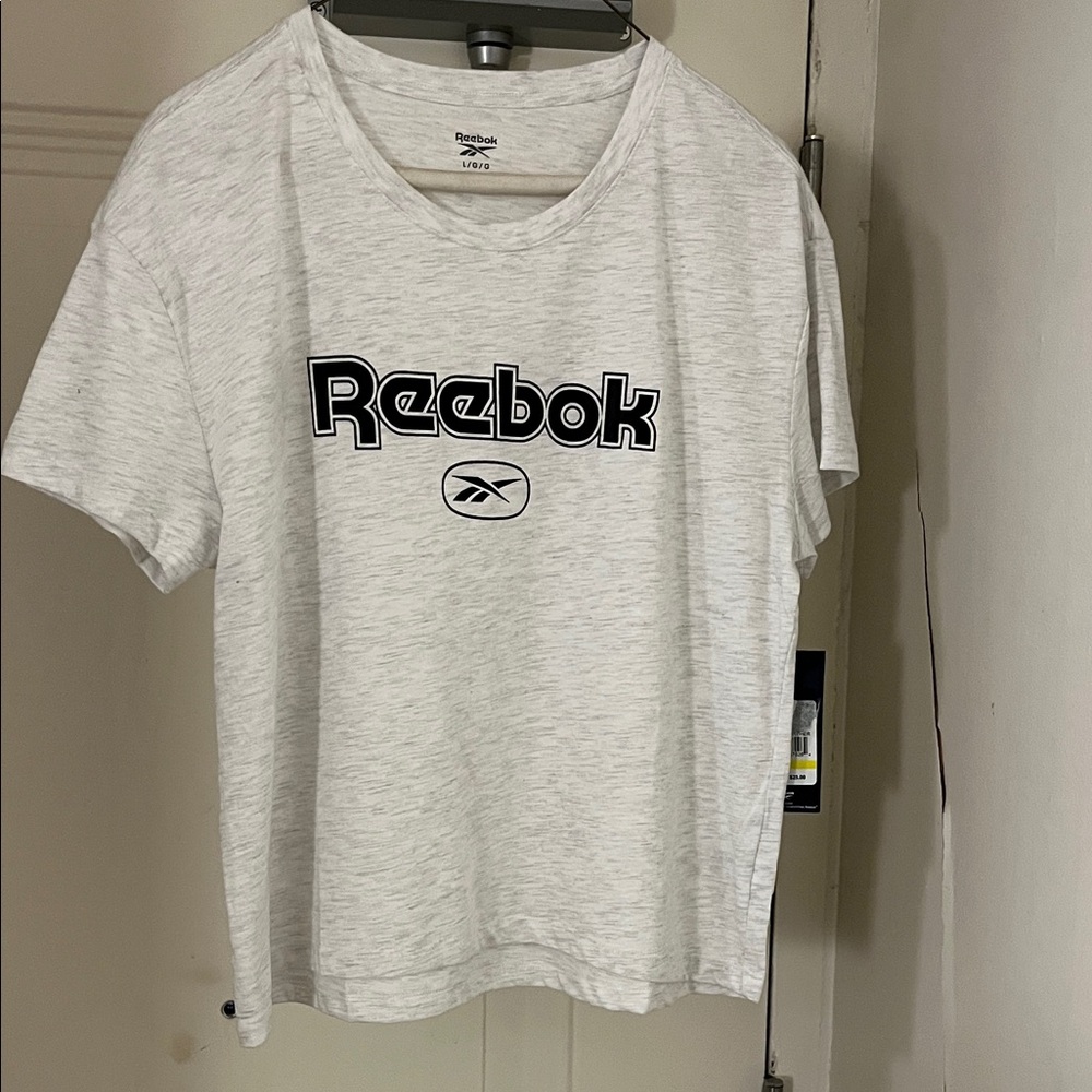 Reebok Light Heather Gray Logo Tee